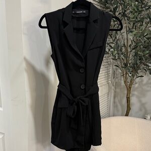 ZARA Black Tailored Mini Romper (Dress Front, Shorts Back)